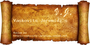 Vaskovits Jeremiás névjegykártya
